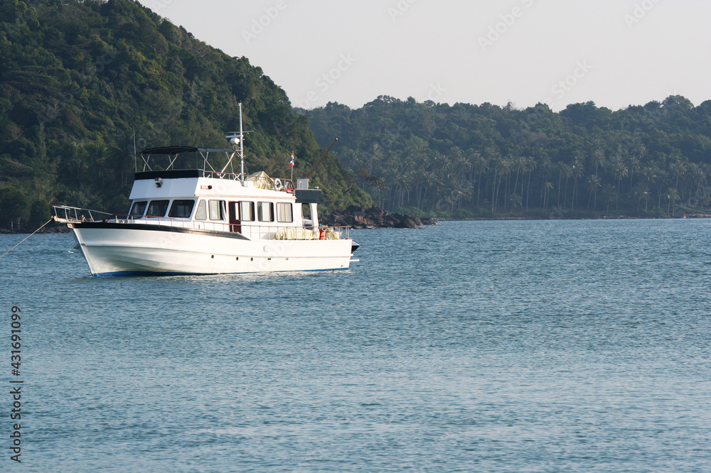 Speedboat in the bay island