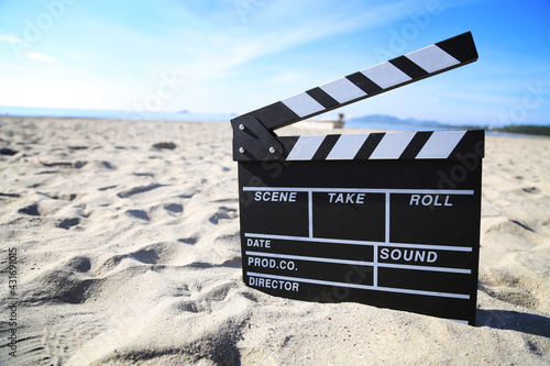 Film Slate on Sand