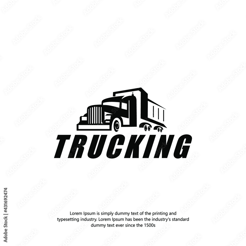 Monochrome Trucking Logo For delivery tamplate
