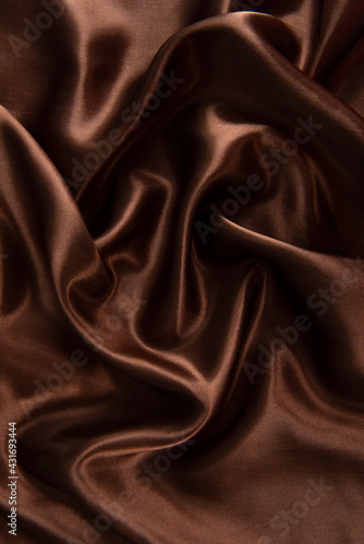 brown or chocolate silk satin fabric texture background