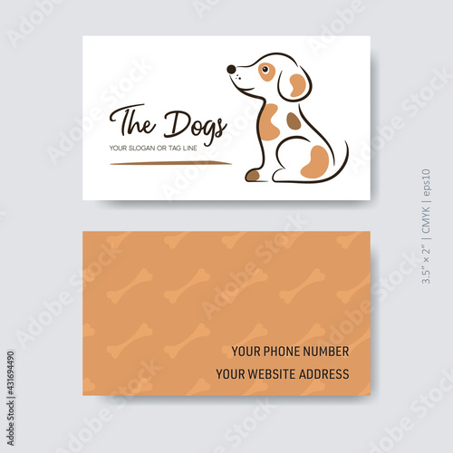 Vector business card template dog care design