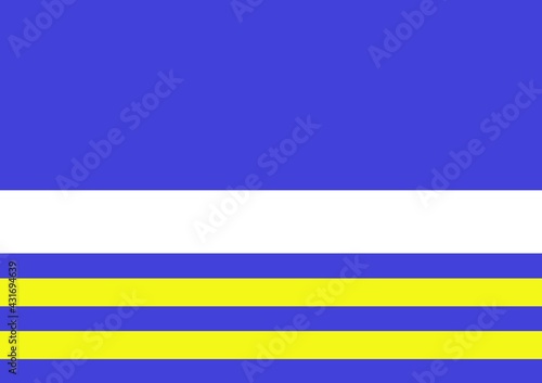 Illustration of table with blue and yellow cells with copy space on white background