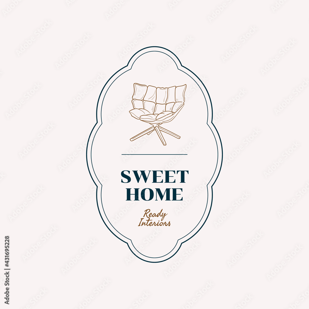 Sweet Home Vector Signs or Logo Templates. Retro Illustration with Classy Typography. Feminine Logo. Modern Logo Template for florist, photographer, fashion blogger, design studio. Sweet Home Vector Signs or Logo Templates. Retro Illustration with Classy Typography. Feminine Logo. Modern Logo Template for florist, photographer, fashion blogger, design studio.