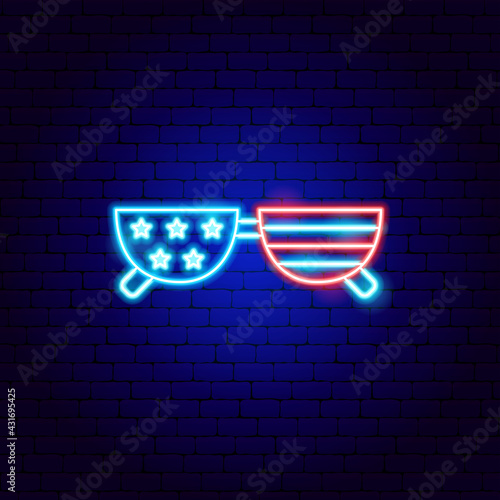 USA Glasses Neon Sign