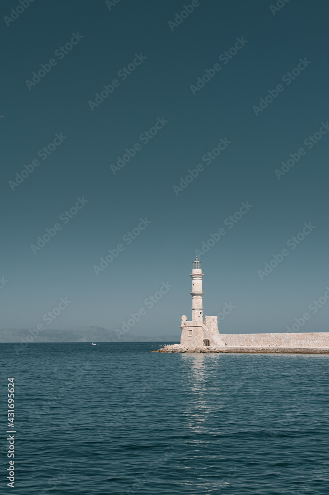 Lighthouse in Chania Crete Greece vertical