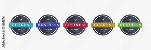 Badge logo round shape design template for new brand or company business. Vector illustration.