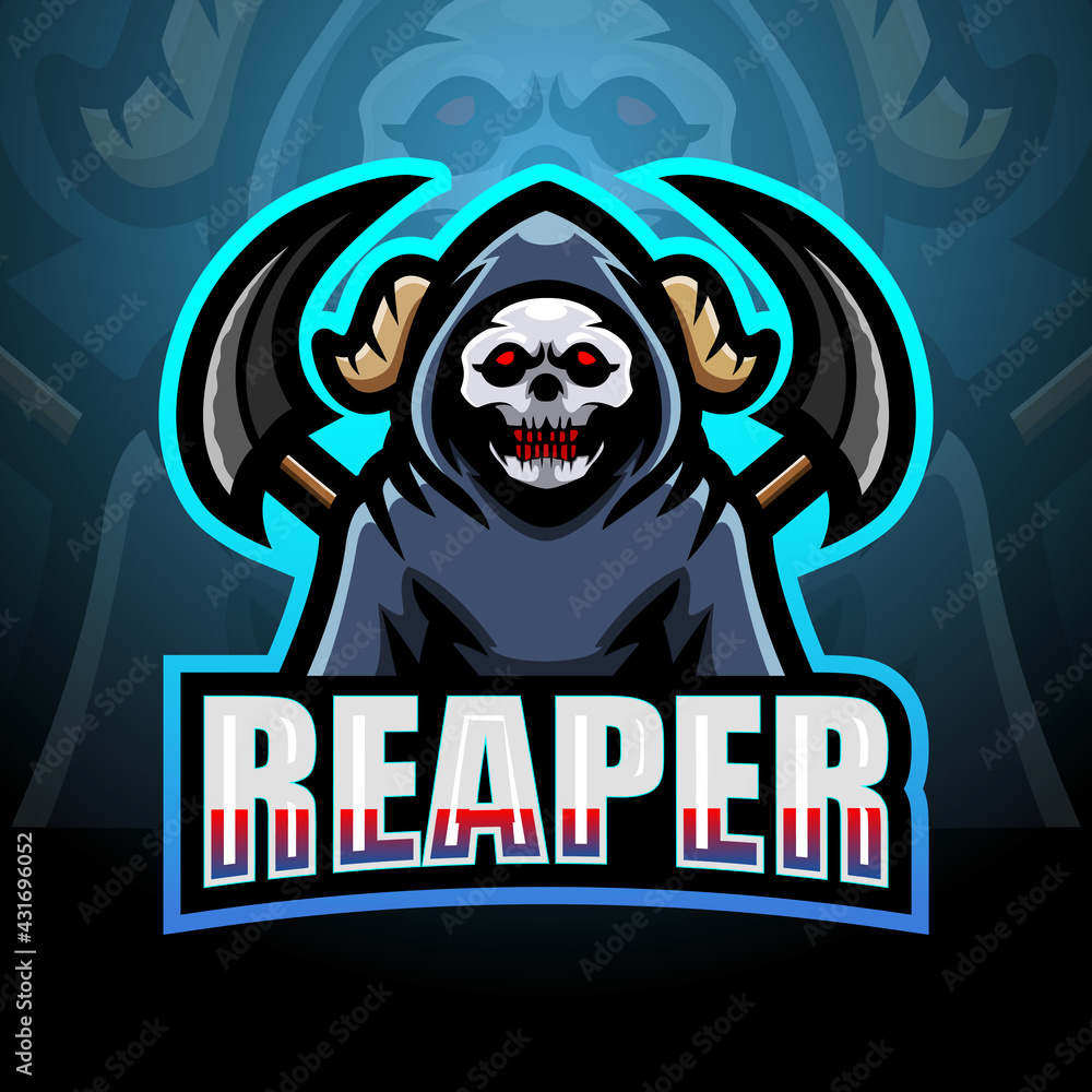 Reaper skull mascot esport logo design Reaper skull mascot esport logo design