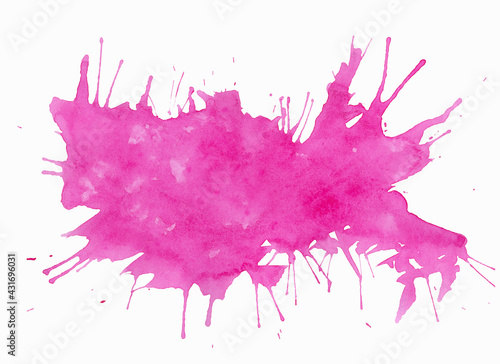 Pink watercolor stain, brush strokes. Background for lettering, Valentine day, wedding, card