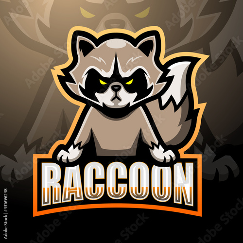 Raccoon mascot esport logo design