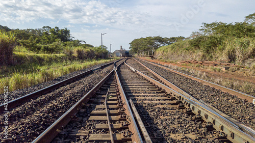Railroad for cargo transportation.Aerial capture with drone.