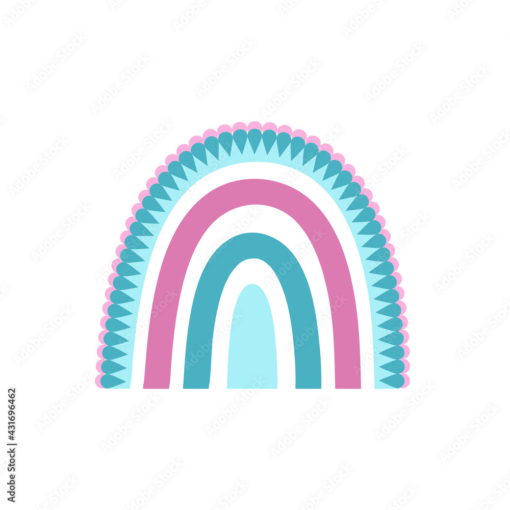 Vector child's drawing of a rainbow. Cute boho illustration. Baby shower design element, baby clothes print, postcard. Scandinavian minimalism. Vector child's drawing of a rainbow. Cute boho illustration. Baby shower design element, baby clothes print, postcard. Scandinavian minimalism.