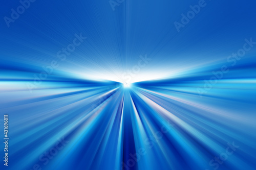Abstract radial zoom blur surface of blue and white tones. Abstract  soft blue background with radial, radiating, converging lines.	
