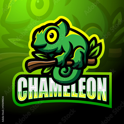 Chameleon esport mascot logo design