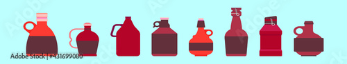 set of geer growler bottle cartoon icon design template with various models. vector illustration isolated on blue background