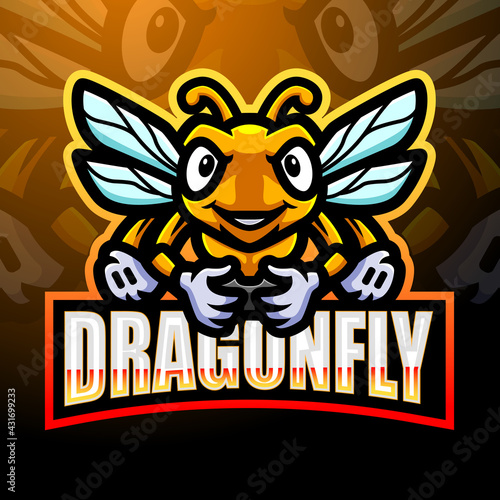 Dragonfly esport mascot logo design