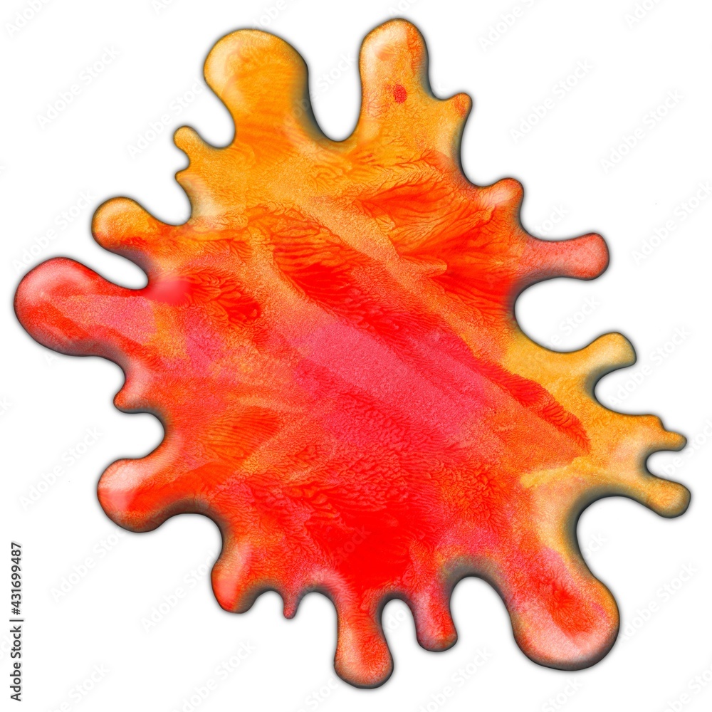 Abstract acrylic painting. A blurry red spot, a drop Abstract acrylic painting. A blurry red spot, a drop