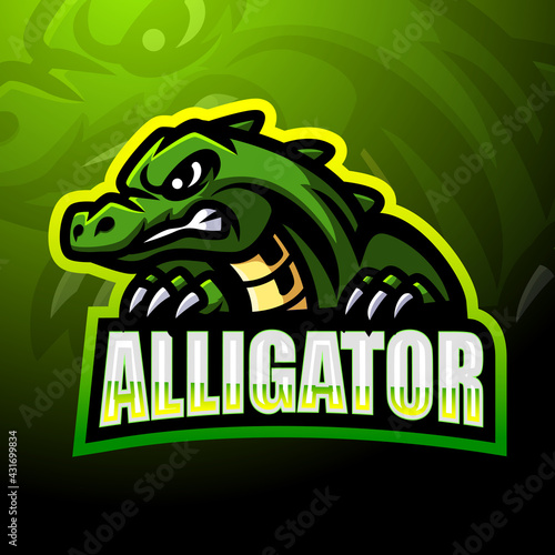 Alligator mascot esport logo design