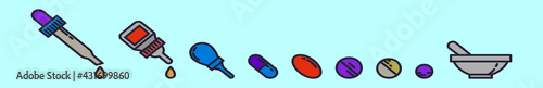 set of effervescent cartoon icon design template with various models. vector illustration isolated on blue background