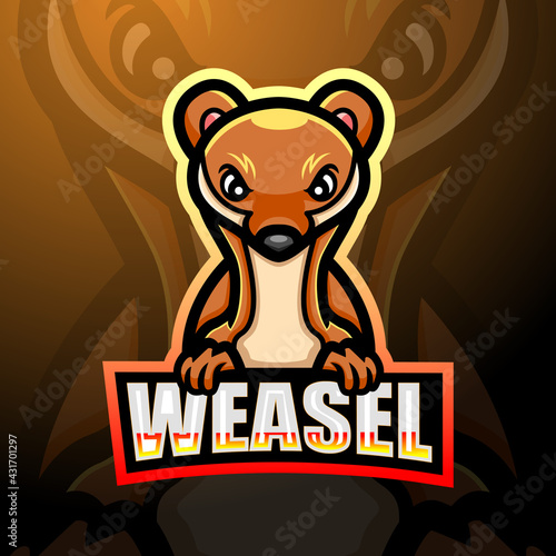 Weasel esport logo mascot design