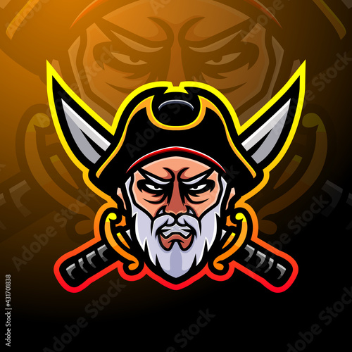 Pirate esport mascot logo design