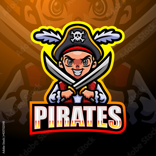 Pirate esport mascot logo design