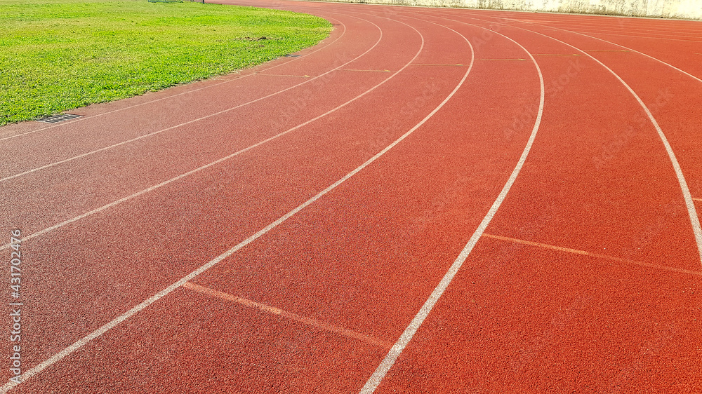 Athletics track curve for running or jogging