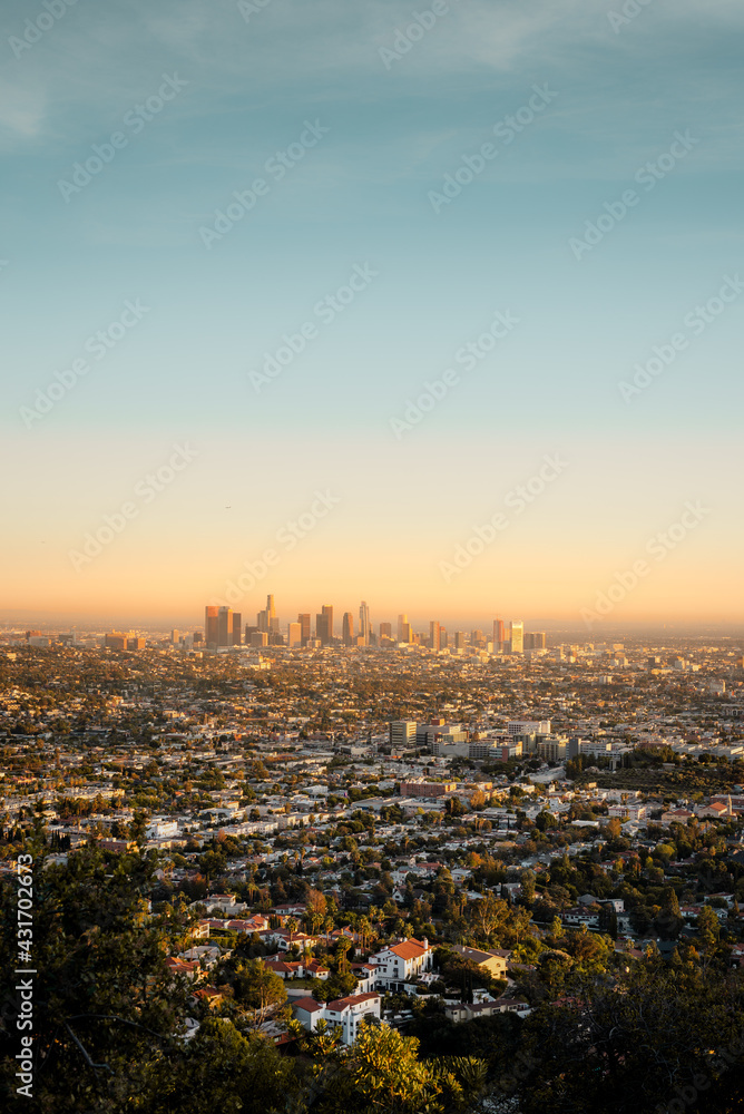 The LA vista taken from Griffith Observatory at Sunset
