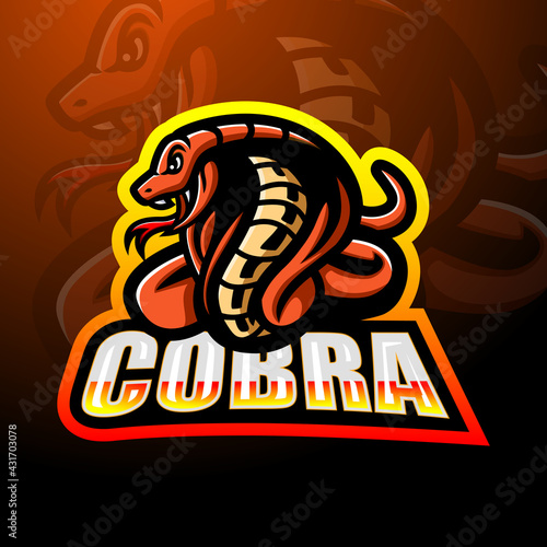 Cobra mascot esport logo design