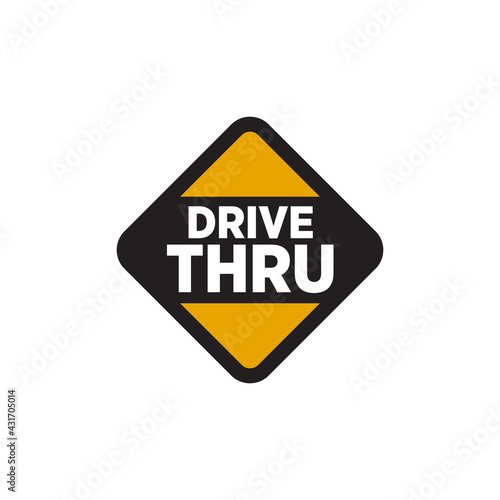 Drive thru text logo design template