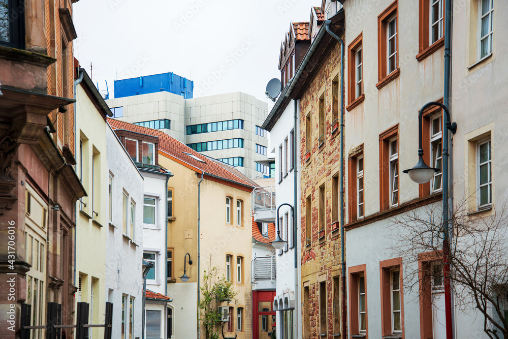 Antique building view in Saarbrucken city, Germany Antique building view in Saarbrucken city, Germany