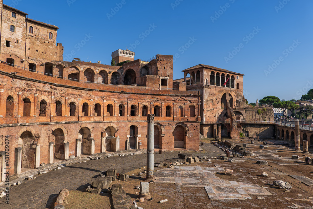Trajan Market Ancient Ruins In Rome