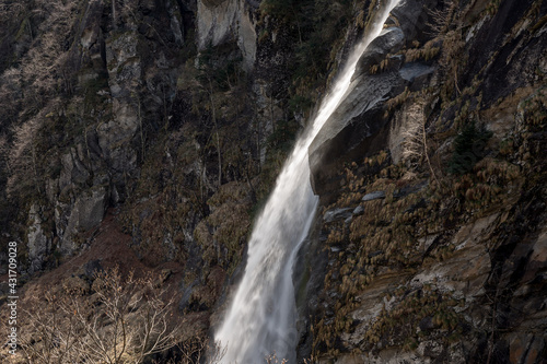 impressive Cascata di Foroglio in spring, Valle di Bavona, Ticino