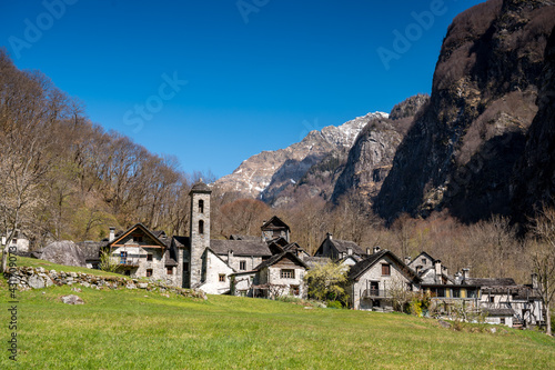 the typical ticino stone village of Foroglio photo