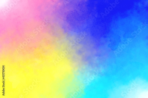 イラスト素材 虹色 鮮やかな水彩風背景素材