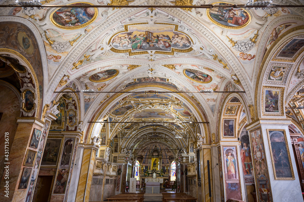 ceiling in Madonna del Sasso in Locarno, Ticino