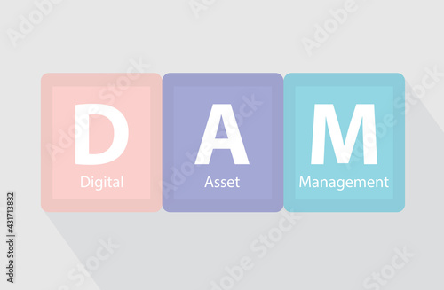 DAM Digital Asset Management concept- vector illustration