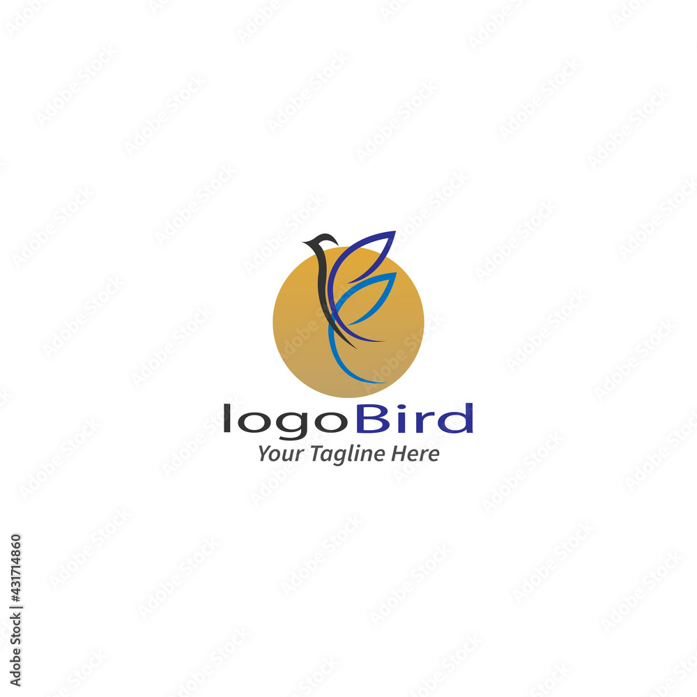 bird logo month colorful bird illustration of icon