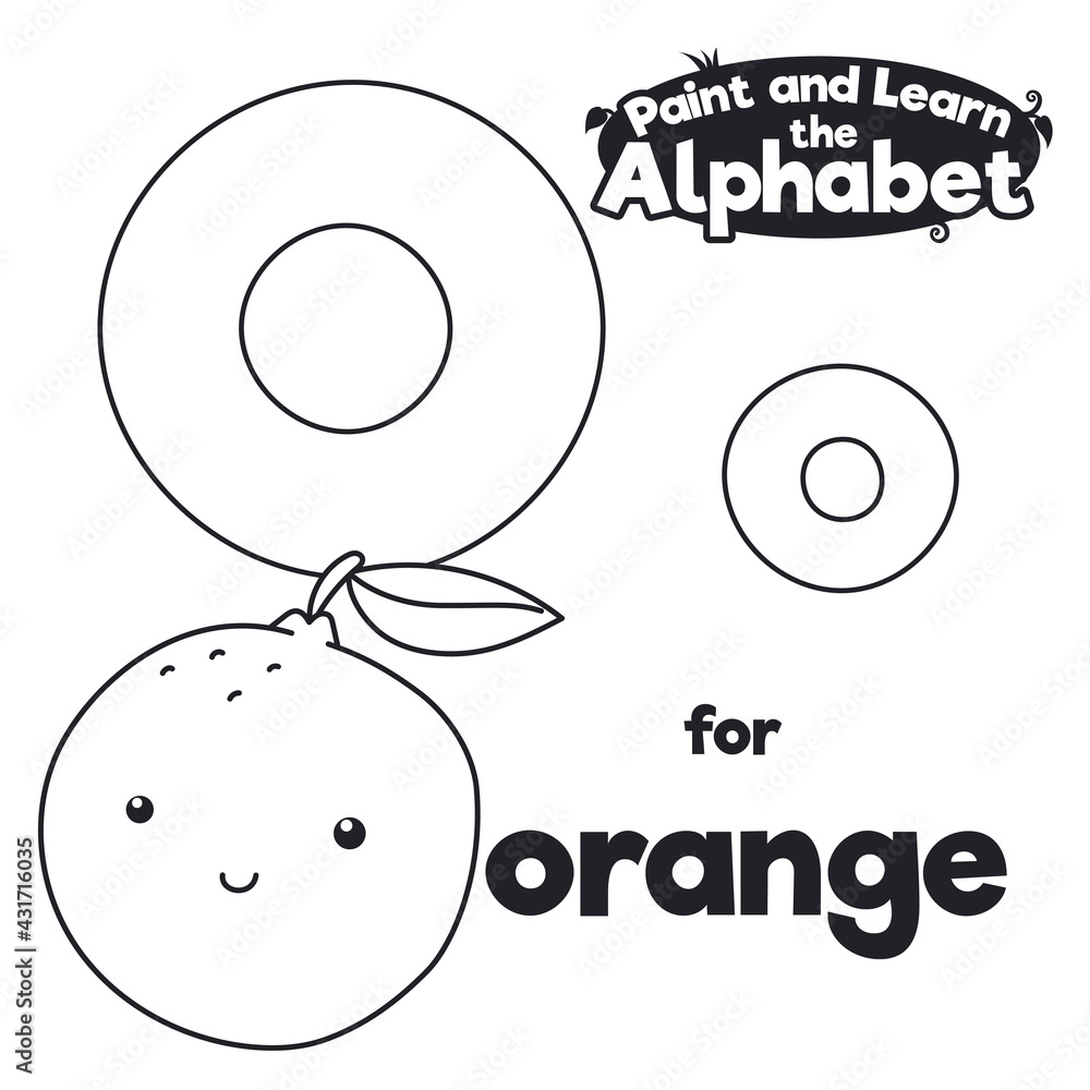 didactic-alphabet-to-color-it-with-letter-o-and-orange-vector