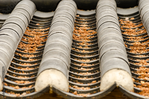 Details of house's roof at Changdeokgung Palace, Seoul, South Korea.