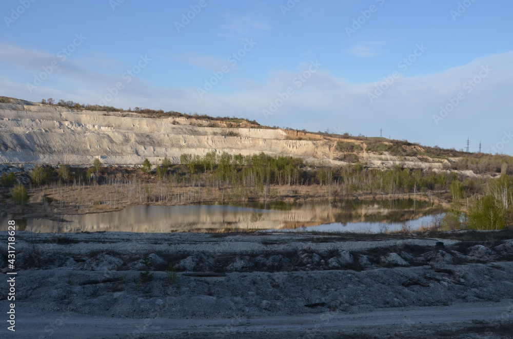 Lake at the bottom of a cement quarry