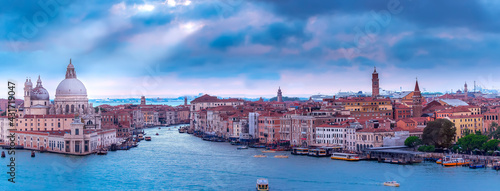 Great panorama of Venice with a stormy sky