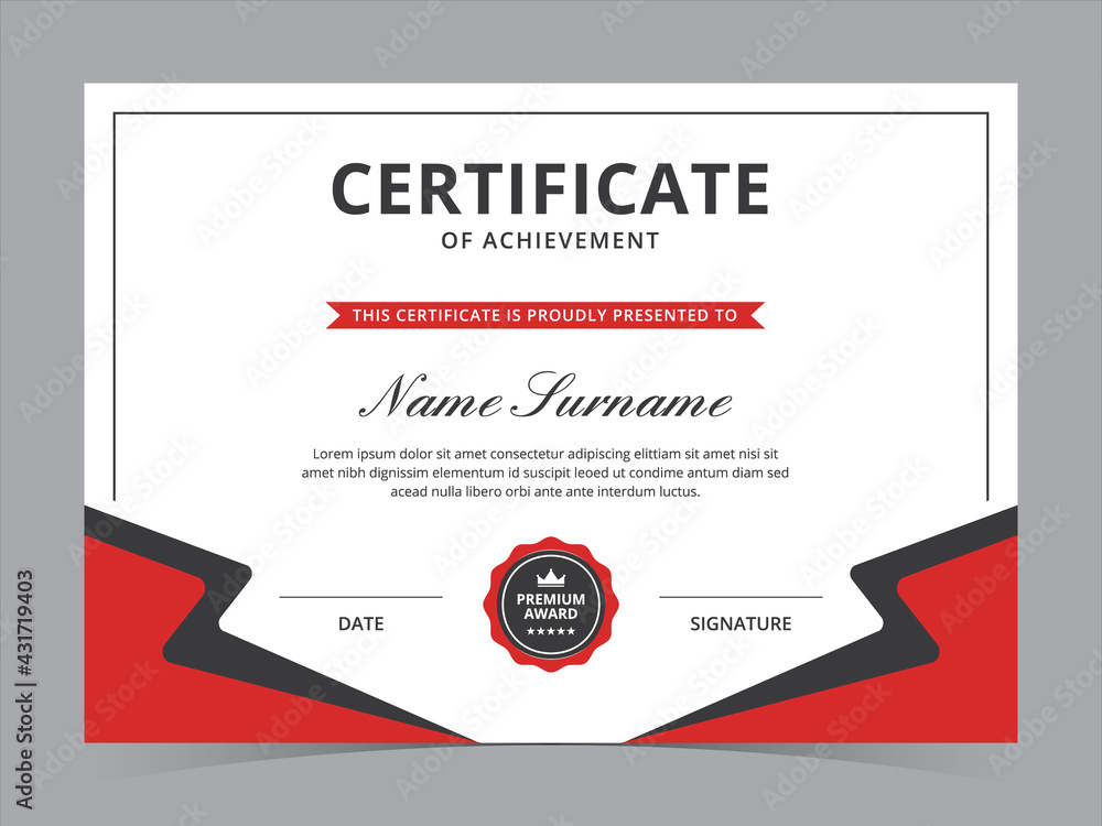 Obraz premium Modern Certificate Template Vector Design