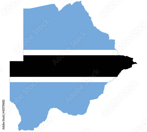 Map Flag of Botswana isolated on white background. Vector illustration eps 10
