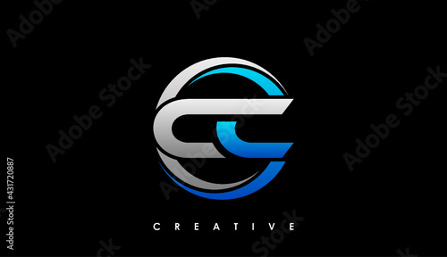 CC Letter Initial Logo Design Template Vector Illustration photo