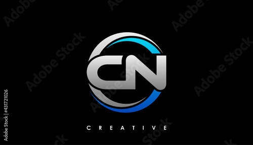 CN Letter Initial Logo Design Template Vector Illustration