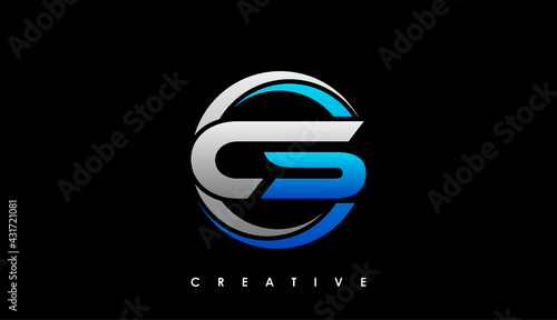 CS Letter Initial Logo Design Template Vector Illustration