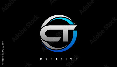 CT Letter Initial Logo Design Template Vector Illustration