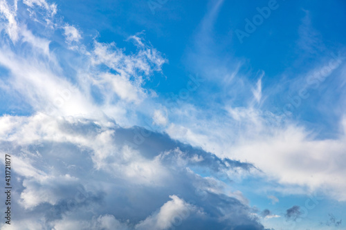 Fototapeta Naklejka Na Ścianę i Meble -  Clouds on blue sky background, abstract cloudscape