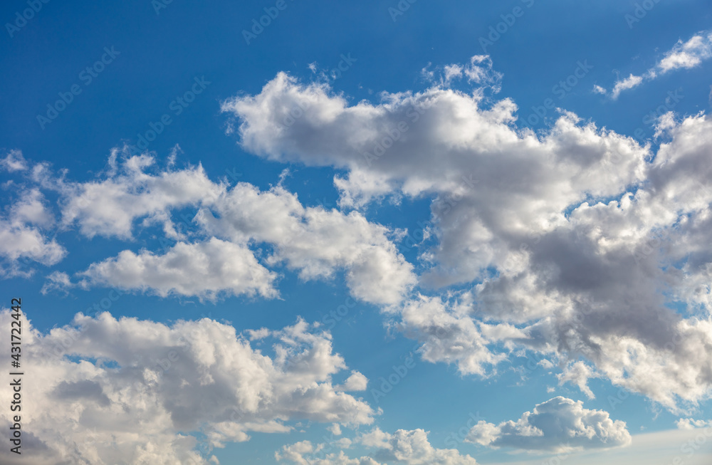 Clouds on blue sky background, abstract cloudscape