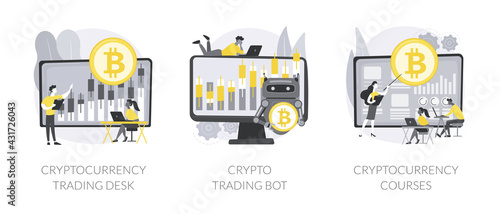 Digital tokens abstract concept vector illustrations.
